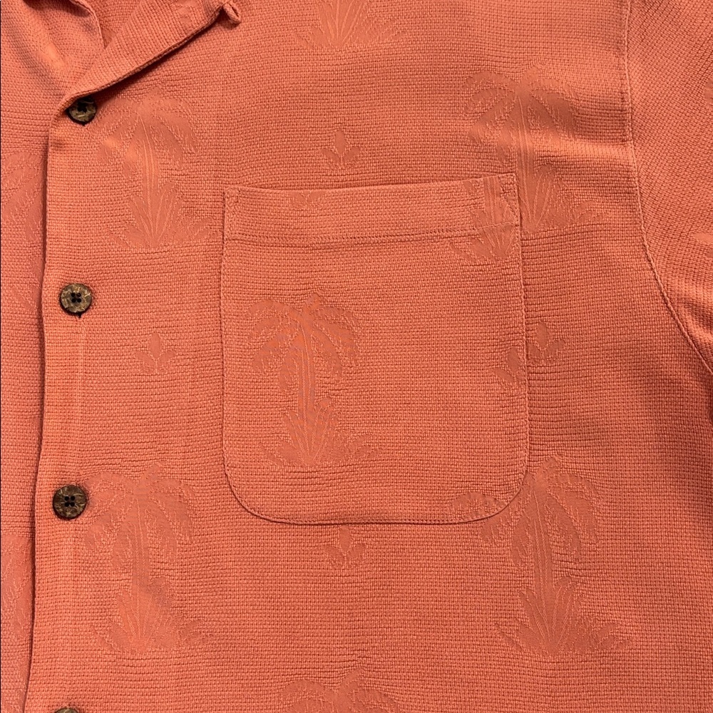 Tommy Bahama Coral Button-Up Short Sleeve Shirt Men’s 100% Silk Palm Trees Large - Picture 4 of 13
